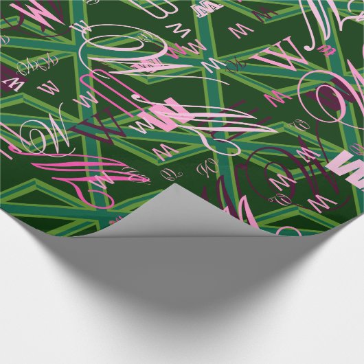 Groene Union Jack Vlag Decoratie Cadeaupapier (Hoek)