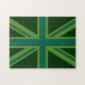 Groene Union Jack Vlag Decoratie Legpuzzel (Horizontaal)