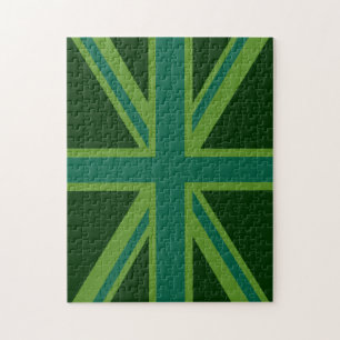 Groene Union Jack Vlag Decoratie Legpuzzel