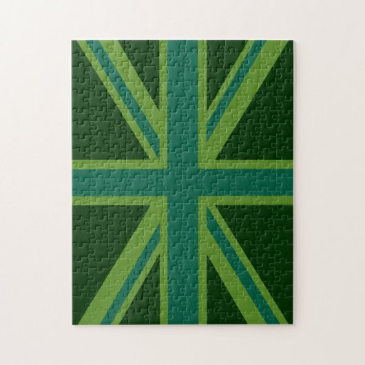 Groene Union Jack Vlag Decoratie Legpuzzel (Verticaal)