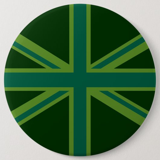 Groene Union Jack Vlag Decoratie Ronde Button 6,0 Cm (Voorkant)