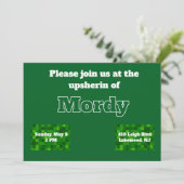 Groene upsherin-uitnodiging kaart (Staand voorkant)