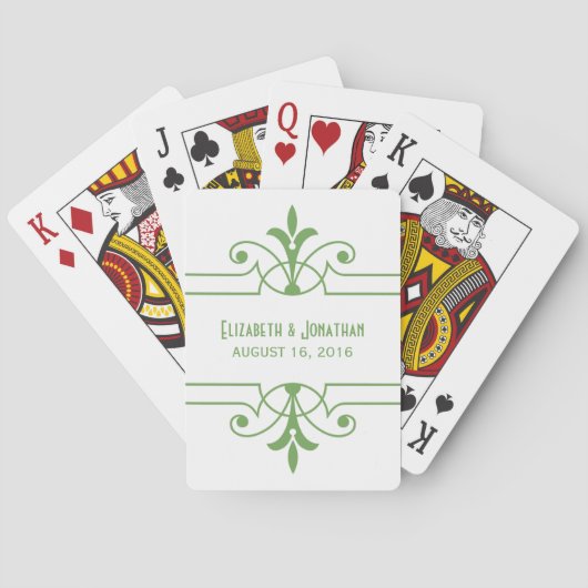 Groene v2 Fancy afspeelkaarten Speelkaarten (Achterkant)
