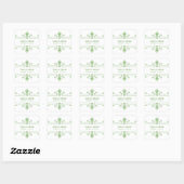 Groene v2 Fancy sierweddenschappen Vierkante Sticker (Vel)