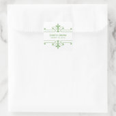Groene v2 Fancy sierweddenschappen Vierkante Sticker (Tas)