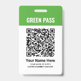 Groene Vaccinatiecertificaat PVC Gedrukt Badge