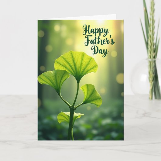 Groene vadersdag bladeren kaart (Voorkant)