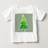 Groene Vage Kerstboom Baby T-shirt (Voorkant)