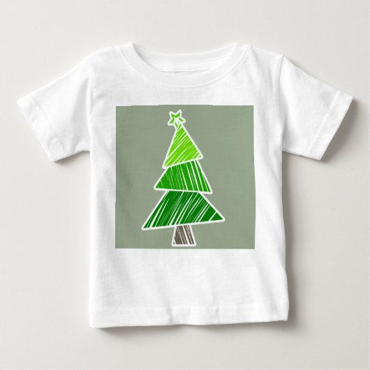Groene Vage Kerstboom Baby T-shirt (Voorkant)