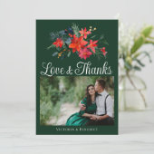 Groene vakantie bruiloft foto Liefde & Bedankt (Staand voorkant)