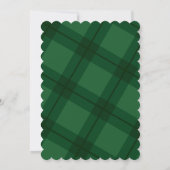 Groene vakantie geruite faux Folie kerstfeest Kaart (Achterkant)