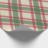 Groene vakantie kerst geruite cadeau inpakpapier (Hoek)