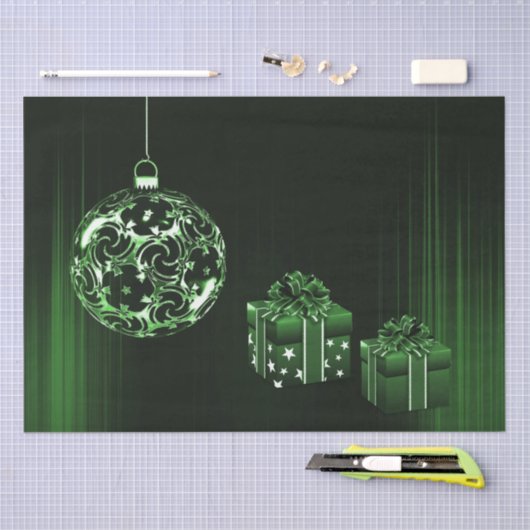 Groene vakantie kerst ornament weefsel papier (Craft)