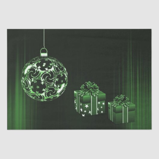 Groene vakantie kerst ornament weefsel papier (Voorkant)