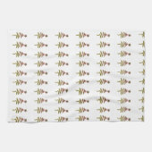 Groene vakantie krabbelboom + ster wit theedoek (Horizontaal)