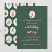 Groene Vakantie Modern Feestelijk Kerstfeest Kaart (Voorkant / Achterkant)