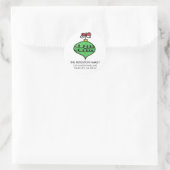 Groene vakantie Ornament Ronde Sticker (Tas)