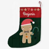 Groene vakantie peperkoek jongensnaam rustiek Scha Kleine Kerstsok (Achterkant)
