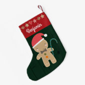 Groene vakantie peperkoek jongensnaam rustiek Scha Kleine Kerstsok (Achterkant (Hangend))