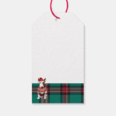 Groene Vakantie Plaid Bull Terrier Hond Kerstmis Cadeaulabel (Achterkant)