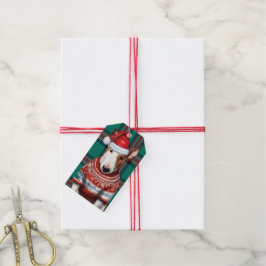 Groene Vakantie Plaid Bull Terrier Hond Kerstmis Cadeaulabel