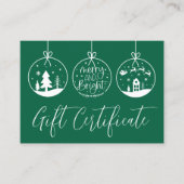 Groene Vakantie Zakelijk Cadeaubon Visitekaartje (Voorkant)