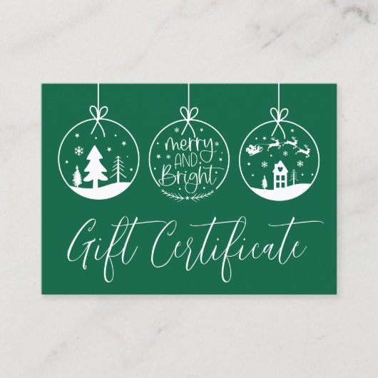 Groene Vakantie Zakelijk Cadeaubon Visitekaartje (Voorkant)