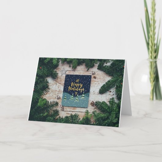 Groene vakantiekaarten feestdagen kaart (Voorkant)