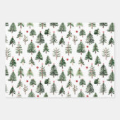 Groene vakantiestammen met rode strepen inpakpapier vel (Voorkant 3)