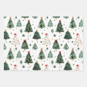 Groene vakantiestammen met rode strepen inpakpapier vel (Voorkant)