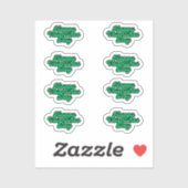 Groene Valentijnsdag Font Art TINY Sticker blad (Vel)