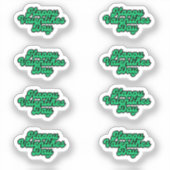 Groene Valentijnsdag Font Art TINY Sticker blad (Voorkant)