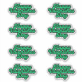 Groene Valentijnsdag Font GROTE Sticker Blad (Voorkant)