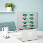 Groene Valentijnsdag Font GROTE Sticker Blad (Laptop op bureau)