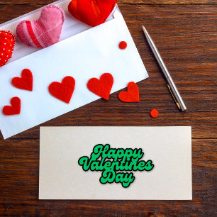 Groene Valentijnsdag Font GROTE Sticker Blad