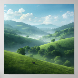 Groene Vallei Droomlandschap Poster