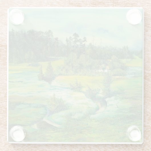 groene vallei glazen onderzetter (Achterkant)
