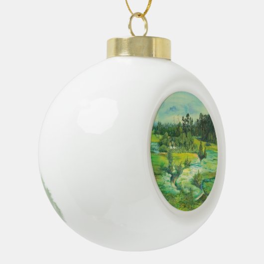 groene vallei keramische bal ornament (Links)