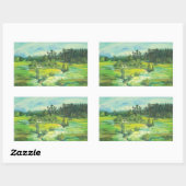 groene vallei rechthoekige sticker (Vel)