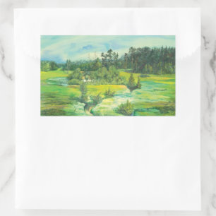 groene vallei rechthoekige sticker