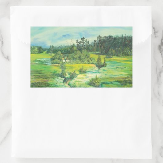 groene vallei rechthoekige sticker (Tas)