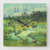 groene vallei vierkante klok (Voorkant)