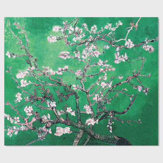 Groene Van Gogh Amandelbloesems Cadeaupapier (Vlak)