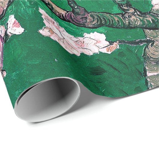 Groene Van Gogh Amandelbloesems Cadeaupapier (Rol Hoek)