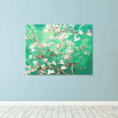 Groene Van Gogh Amandelbloesems Canvas Afdruk (Insitu (Houten vloer))