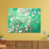 Groene Van Gogh Amandelbloesems Canvas Afdruk (Insitu (Woonkamer))