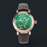 Groene Van Gogh Amandelbloesems Horloge<br><div class="desc">Geniet van de romantische bloemenscène van Vincent Van Gogh's amandelbloesems met bijgewerkte kleurenschema's. horloge, polshorloge, van gogh, vincent van gogh, bloemen, bloesem, amandelbloesems, elegant, cadeaus voor haar, goedkope geschenken</div>