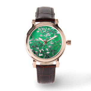 Groene Van Gogh Amandelbloesems Horloge