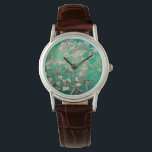 Groene Van Gogh Amandelbloesems Horloge<br><div class="desc">Geniet van de romantische bloemenscène van Vincent Van Gogh's Amandel Bloesems horloge,  polshorloge,  van gogh,  Vincent van gogh,  bloemen,  bloesem,  amandelbloesems,  elegant,  geschenken voor haar,  goedkope geschenken,  groen</div>