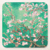 Groene Van Gogh Amandelbloesems Kartonnen Onderzetters (Voorkant)